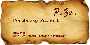 Porubszky Zsanett névjegykártya
