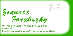zsanett porubszky business card